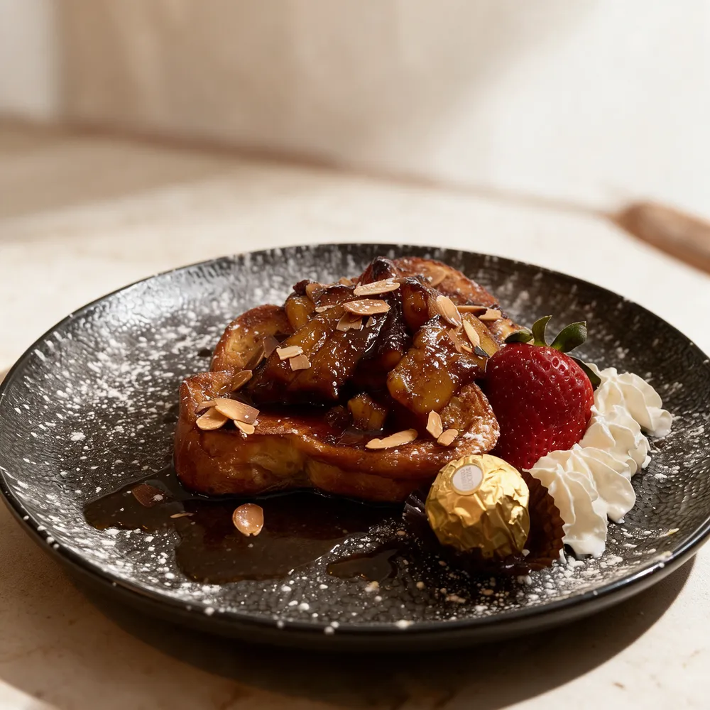 Banana & almond French toast