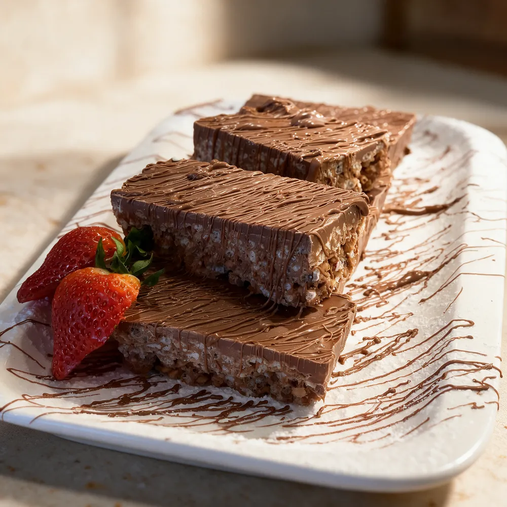Chocolate rice krispie square
