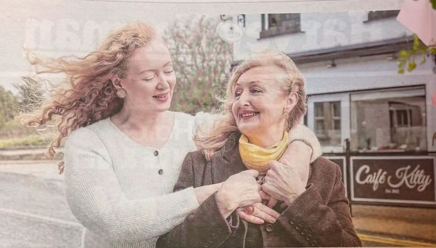 Kitty and her daughter outside Caifé Kitty in Bunbeg